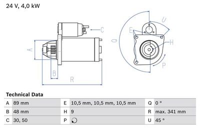 Motorino avviamento 24V scania