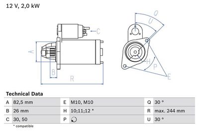 Motorino avviamento mercedes classe C/E/ sprinter/vito