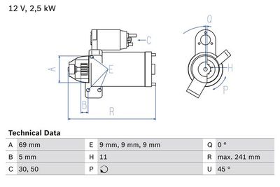 Motorino avviamento 12V (10D) BMW serie e(E90)