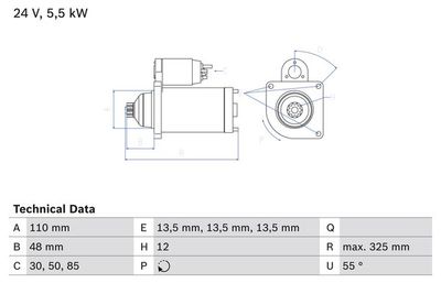 Motorino avviamento 24V daf CF85.360/xf