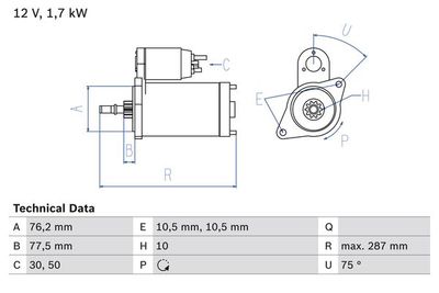 Motorino di avviamento Porsche