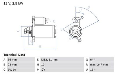 Motorino avviamento 12V Audi A4/A5/Q5 2.0 TDI 2009>