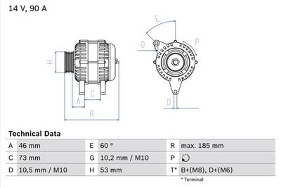 Alternatore 12V 90A BMW serie 3 (E36) 316i/318i