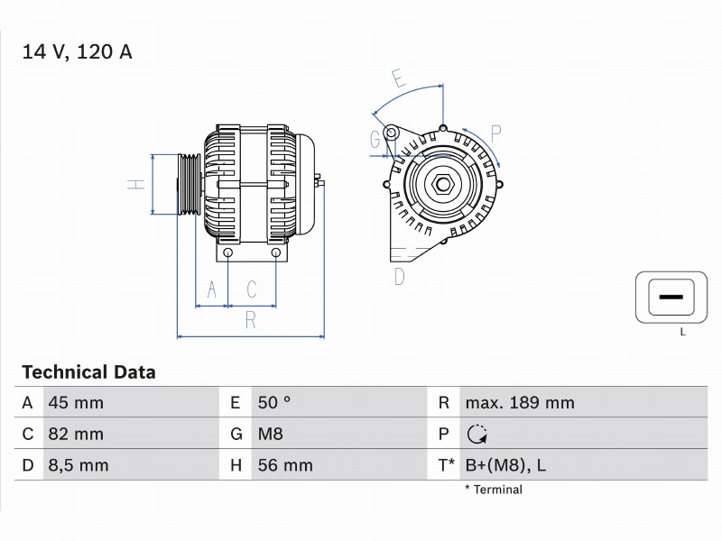 Alternatore 12V 120A Volvo V70/S40 1.9T/2.4T