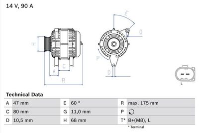 Alternatore 14V 90A Iveco daily 1999>