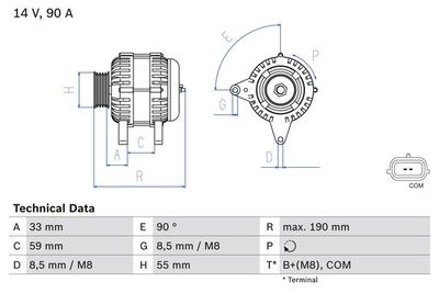 Alternatore 14v 90a III// II 1.2