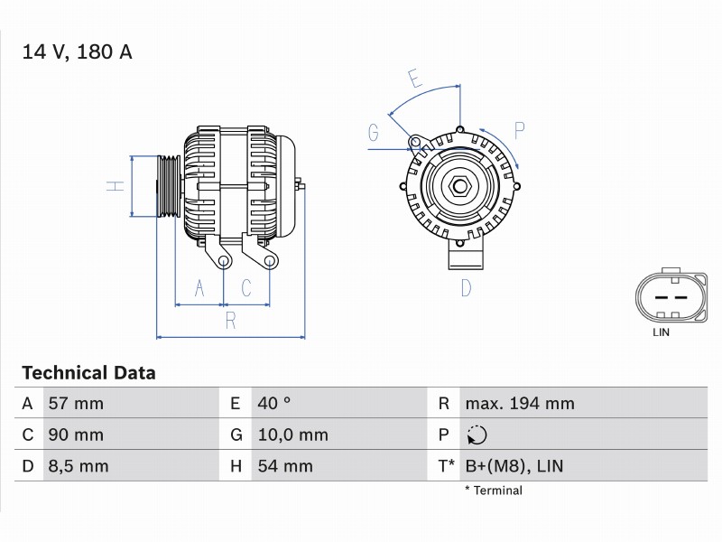 Alternatore 12V 180A Volvo XC70 II/V70 III 2009>