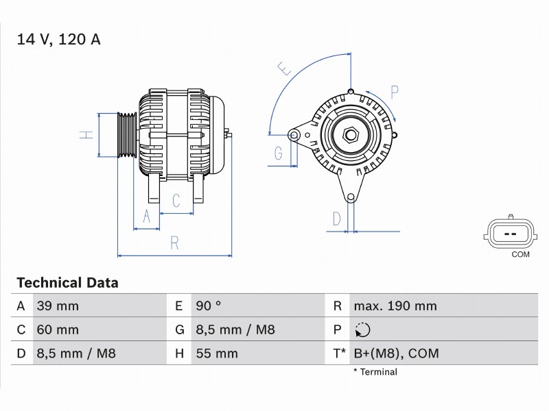 Alternatore 12V 120A III 1.5 dCi