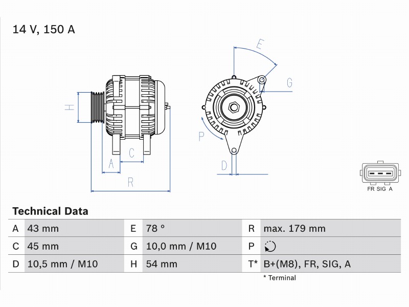 Alternatore 150 a