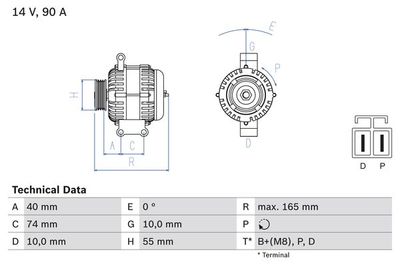 Alternatore MAZDA 6 06.2002 12.2007