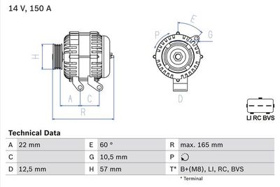Alternatore bx Land Rover discovery III/range Rover 2004>