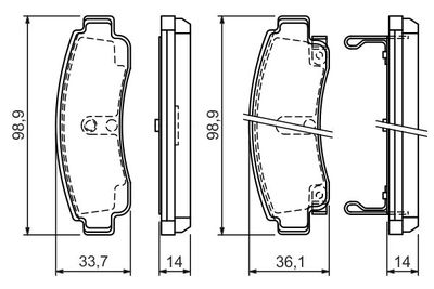 Pattini freno posteriori sunny/100nx wva 21736