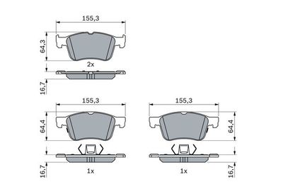 Pattini freno ant.WVA20556 Ford Focus IV 2018>