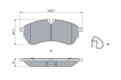 Pattini freno post.WVA22147 VW crafter 2016>