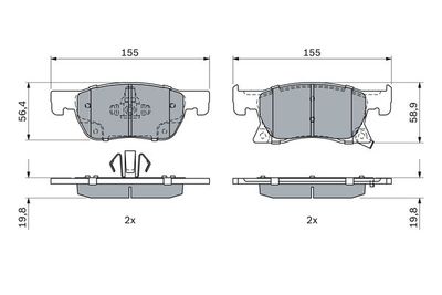 Pattini freno WVA22342 Opel Astra k