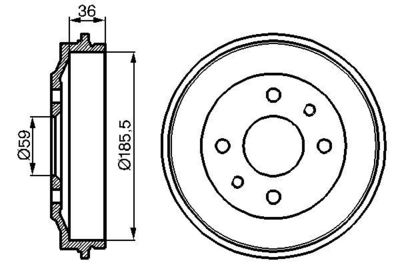 Tamburo freno 185,0mm fiat panda/uno/cinquecento