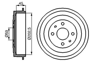 Tamburo freno diam 202,0mm Alfa 145/146 Fiat bravo/a marea