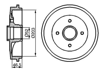 Tamburo freno Peugeot 206/207 203,0mm 4 fori