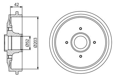 Tamburo freno 43x203mm (senza cuscinetto) gruppo psa