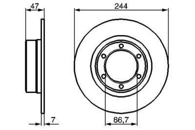 Disco freno anteriore pieno 244mm Citroën 2CV