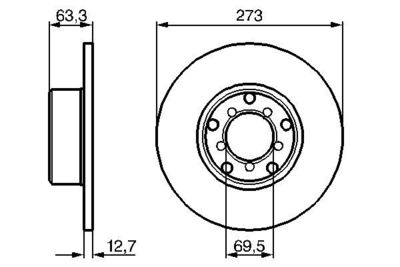 Disco freno mercedes 200D/280SE/300SEL 273,0mm 1968>