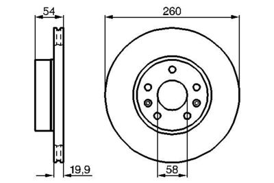 Disco freno ant.vent.260mm citroen cx2000/25td 1979-92