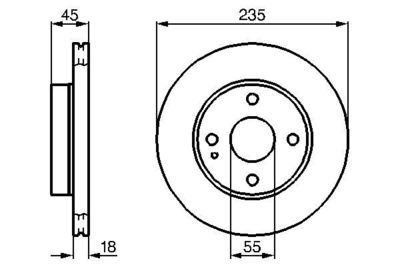 Disco freno ant.vent.235,00mm Mazda 121/MX5 1989>