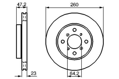 Disco freno ant.ventilato diam.260,0mm Honda accord