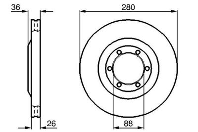 Disco freno ant.ventilato 280mm isuzu trooper/opel frontera