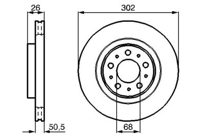 Disco freno anteriore ventilato 302,0mm volvo C70/S70 1997>