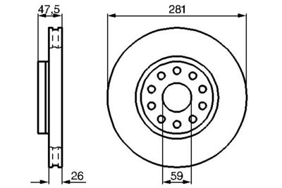 Disco freno ant.vent.281mm alfa 166/lancia kappa