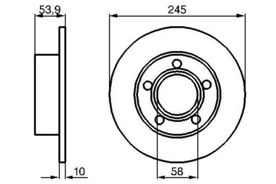 Disco freno post.245mm 5 fori audi A6 1997-2004