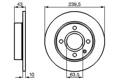 Disco freno ant.pieno 238,8mm ford fiesta/escort 1989>