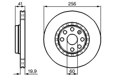 Disco freno ant.vent.256mm opel astra F/corsa B 1.6/1.8