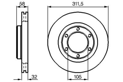 Disco freno ant.vent.311,5mm Toyota Land cruiser 4.2D 1995-98