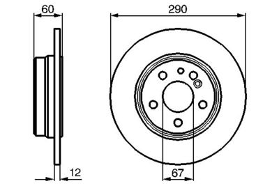 Disco freno post.290mm pieno mercedes 300SE/300SEL/S320