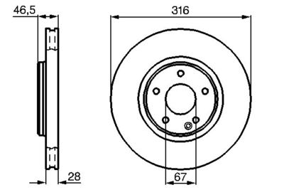 Disco freno ant.vent.316,0mm Mercedes E270/E320