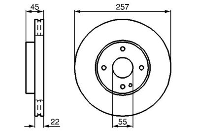 Disco freno ant.vent.256,54mm Mazda MX-3 1991-96