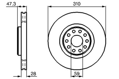 Disco freno ant.vent.310,0mm Alfa 166 1998>