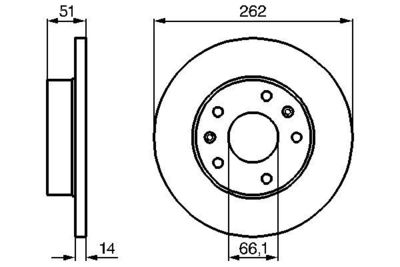 Disco freno anteriore pieno 262,0mm land rover freelander 1997>