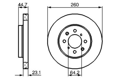 Disco freno anteriore ventilato 260mm honda civic 1.7cdti