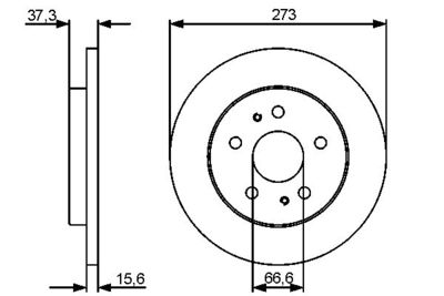 Disco freno anteriore pieno 273,0mm daihatsu terios/toyota cami