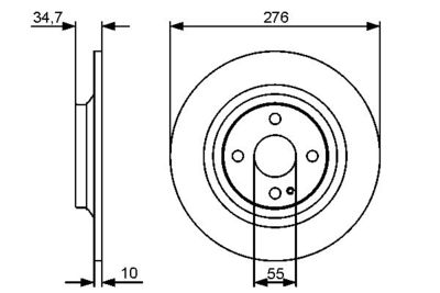 Disco freno post.pieno 276,0mm Mazda MX-5 1998-05