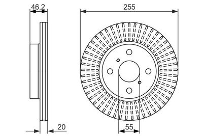 Disco freno ant.vent.255,0mm Toyota iq 2008>
