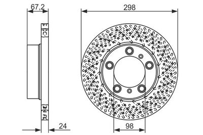 Disco freno ant.vent.298,0mm Porsche boxster 2.7 2004-2009