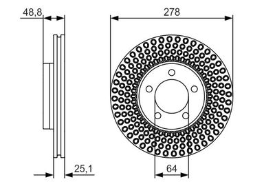 Disco freno ant.vent.277,5mm Volvo V40 II 2012>