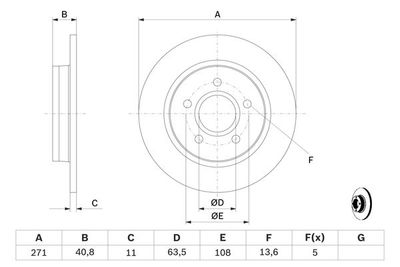 Disco freno post.pieno 271,0mm Ford Focus 2011>