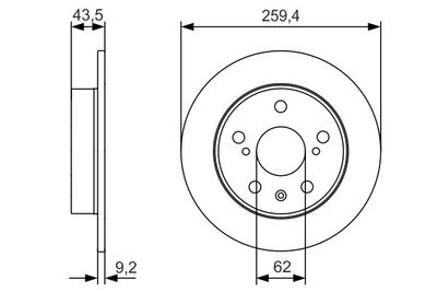 Disco freno post.pieno.259,39mm Suzuki SX4/vitara 2016>