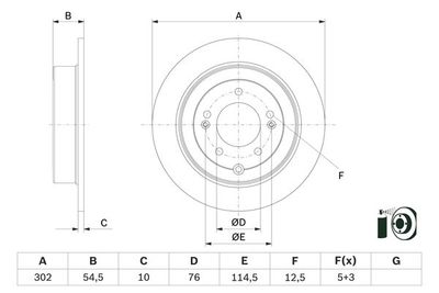 Disco freno post.pieno 302,0mm (senza staz.elet) kia sportage 2015>
