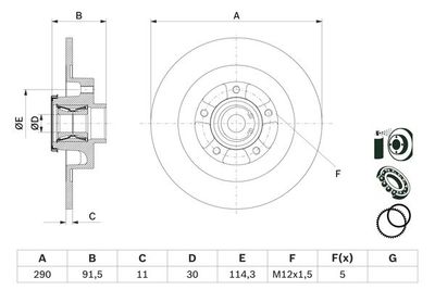DISCO FRENO POST.(con cuscin/anello abs) 290,0mm IV